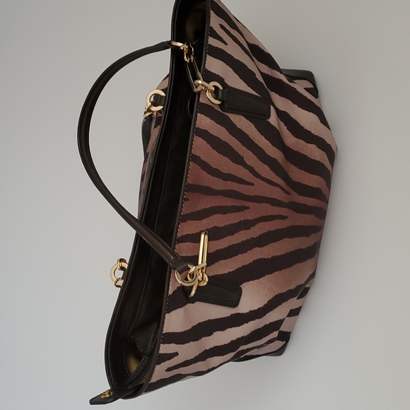 Coach Handbags - Madison East West zebra print Coach bag w matching coin purse
